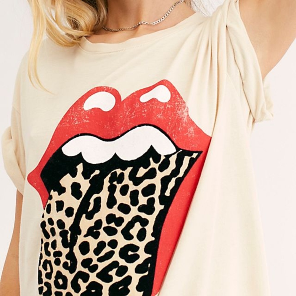 Free People Stones Flocked Leopard Tongue Tee